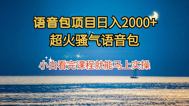 语音包项目 日入2000+ 超火骚气语音包小白看完课程就能马上实操-轻资本网