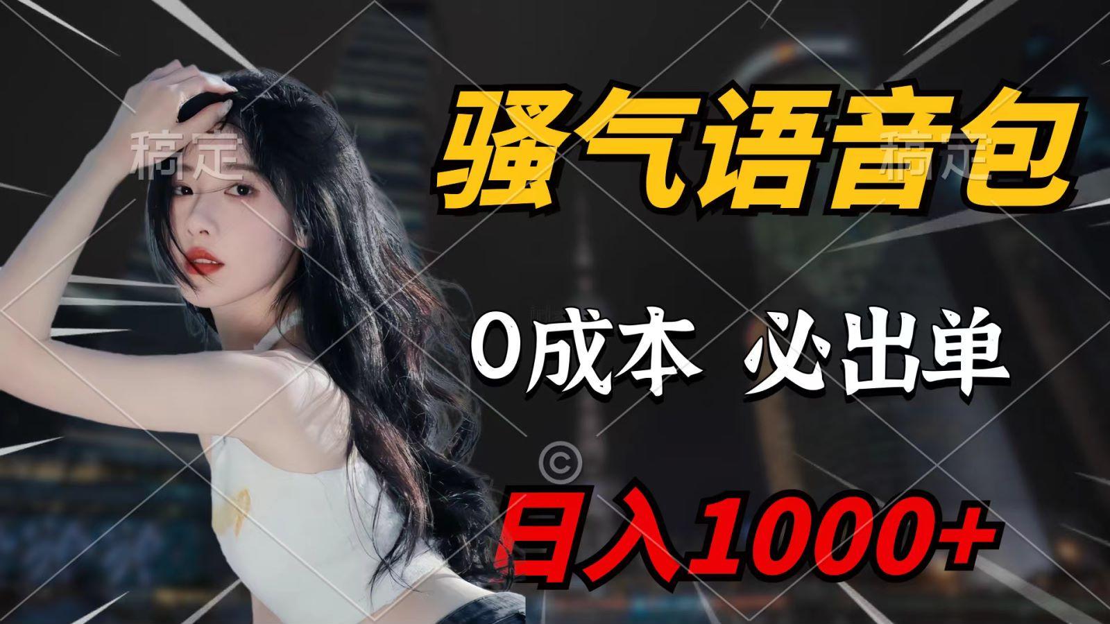 (9701期)骚气语音包，0成本一天1000+，闭着眼也能出单，详细教程！-轻资本网