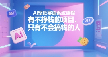 AI壁纸赛道系统课程，有不挣钱的项目，只有不会搞钱的人-轻资本网