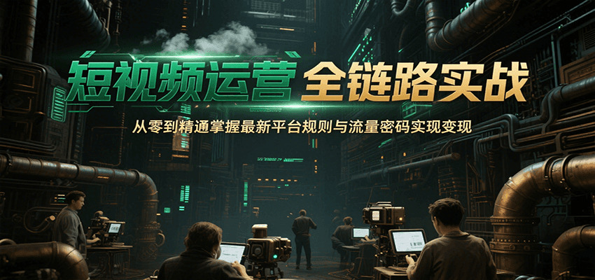 短视频运营全链路实战，从零到精通掌握最新平台规则与流量密码实现变现-轻资本网