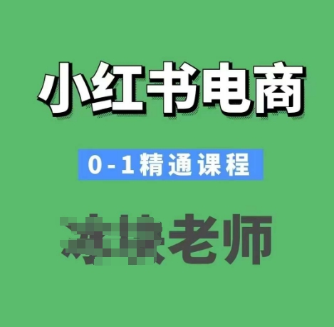 小红书电商0-1精通课程，小红书开店必学课程-轻资本网