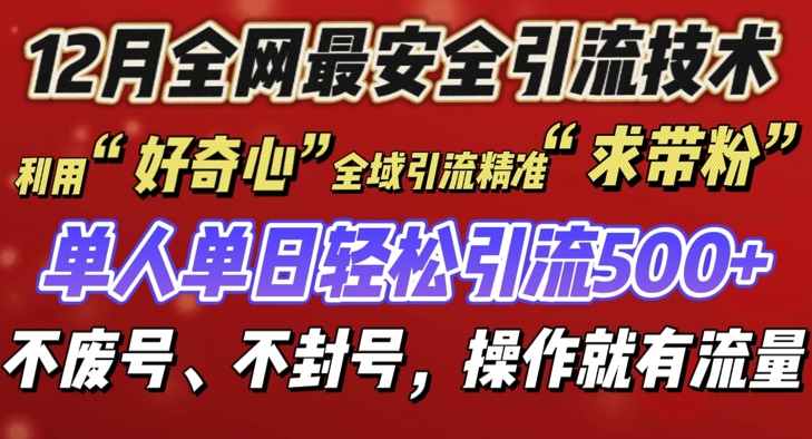12 月份全网最安全引流创业粉技术来袭，不封号不废号，有操作就有流量【揭秘】-轻资本网