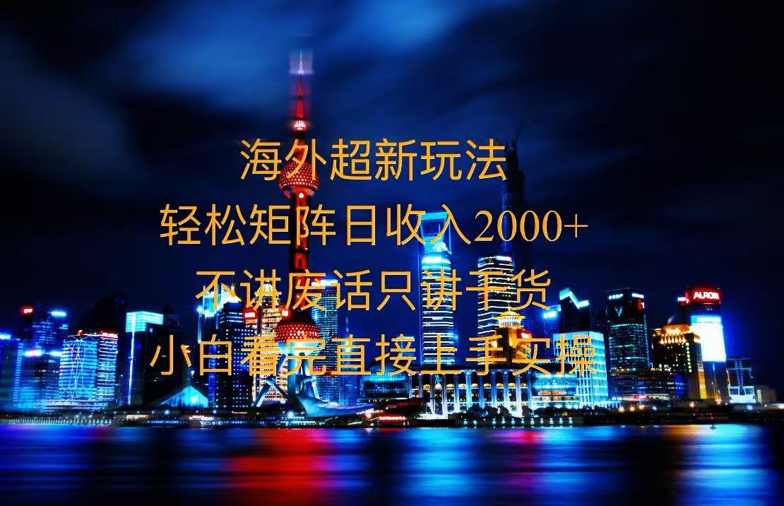 2025全新海外暴力玩法，操作简单，小白轻松上手-轻资本网