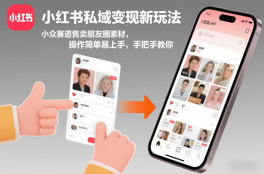 小红书私域变现新玩法，小众赛道售卖朋友圈素材，操作简单易上手，手把手教你-轻资本网