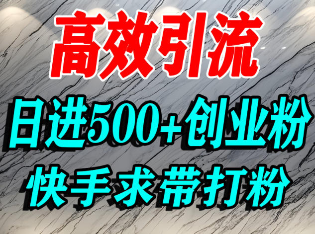 怎么打创业粉？快手求带视角精准引流创业粉，宝妈、学生群体日进500+精准流量-轻资本网