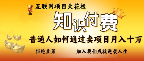 互联网项目天花板，知付付费项目，普通人如何通过卖项目月入十个，拒绝韭菜【揭秘】-轻资本网