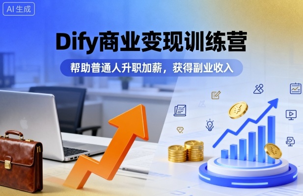 Dify商业变现训练营，帮助普通人升职加薪，获得副业收入-轻资本网