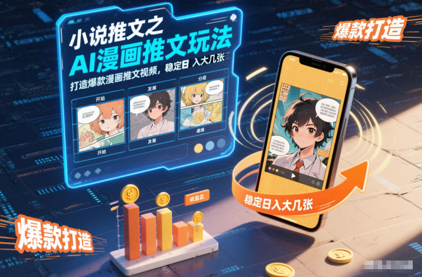 小说推文之AI漫画推文玩法，打造爆款漫画推文视频，稳定日入大几张-轻资本网