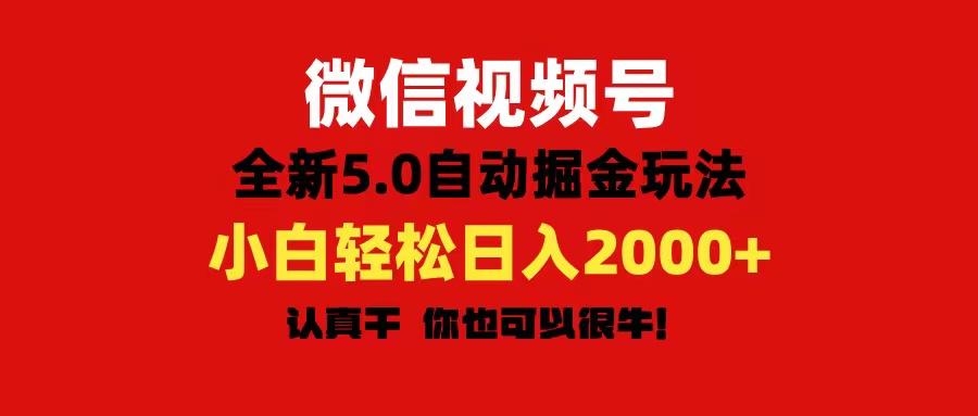微信视频号变现，5.0全新自动掘金玩法，日入利润2000+有手就行-轻资本网