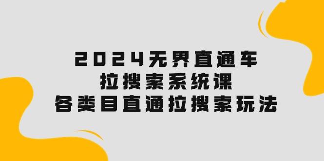 2024无界直通车·拉搜索系统课：各类目直通车 拉搜索玩法！-轻资本网