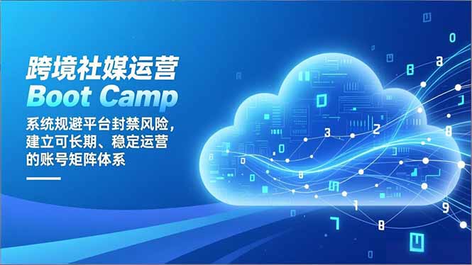 跨境社媒运营Boot Camp：系统规避平台封禁风险，建立可长期、稳定运营的账号矩阵体系-轻资本网