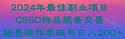 2024年最佳副业项目 CSGO饰品装备交易 轻易操作单账号日入200+-轻资本网