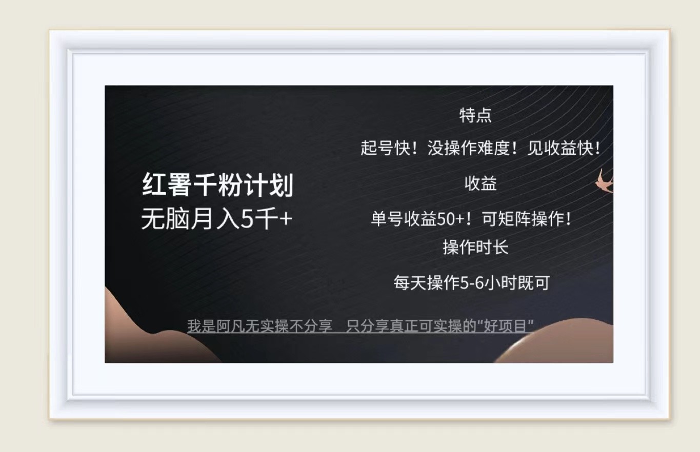 红薯千粉计划无脑月入5千+！既做既赚！-轻资本网