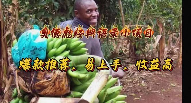 奥德彪经典语录小项目，爆款推荐，易上手，收益高-轻资本网