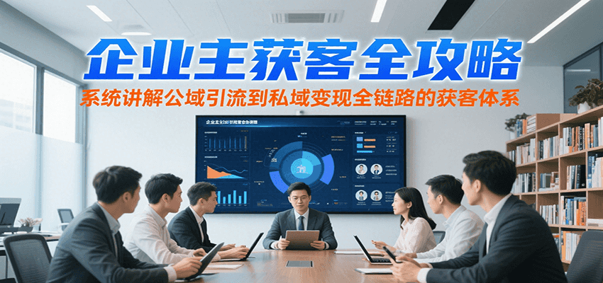 企业主获客全攻略，系统讲解公域引流到私域变现全链路的获客体系-轻资本网