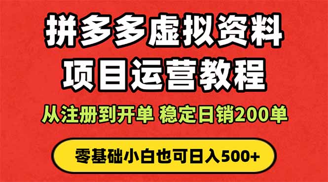 拼多多开店运营课程： 蓝海变现玩法，轻松实现睡后收入 零基础小白也可…-轻资本网