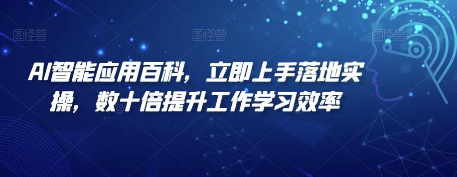 AI智能应用百科，​立即上手落地实操，数十倍提升工作学习效率-轻资本网
