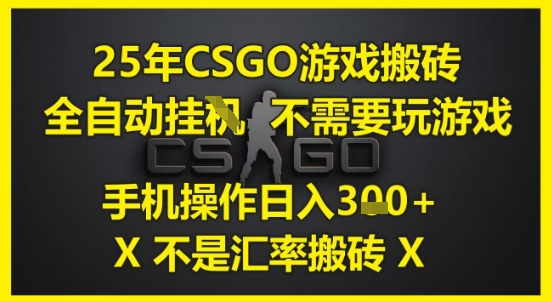 25年CSGO游戏搬砖，全自动运行，不需要玩游戏，手机操作日入3张(不是汇率搬砖)【揭秘】-轻资本网