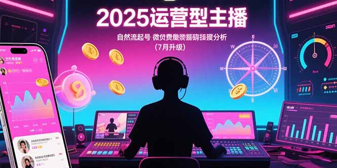 2025运营型主播：自然流起号，微付费投放技巧，罗盘数据深度解析(7月更新-轻资本网
