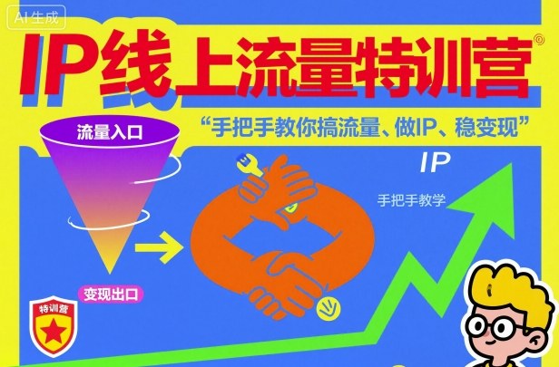 IP线上流量特训营，手把手教你搞流量、做IP、稳变现-轻资本网