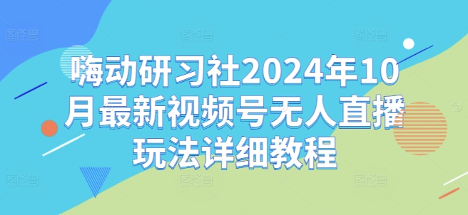 嗨动研习社2024年10月最新视频号无人直播玩法详细教程-轻资本网