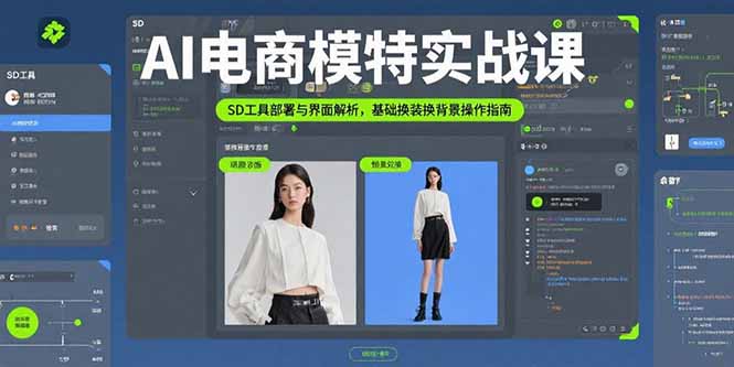 AI电商模特实战课，SD工具部署与界面解析，基础换装换背景操作指南-轻资本网