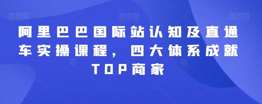 阿里巴巴国际站认知及直通车实操课程，四大体系成就TOP商家-轻资本网