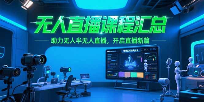 无人直播课程汇总，含非实时防风技术，助力无人半无人直播，开启直播新篇-轻资本网