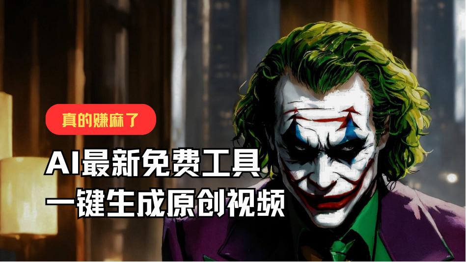 最新免费AI工具，一键生成原创视频，佛系搬运，轻松月入10000+！-轻资本网