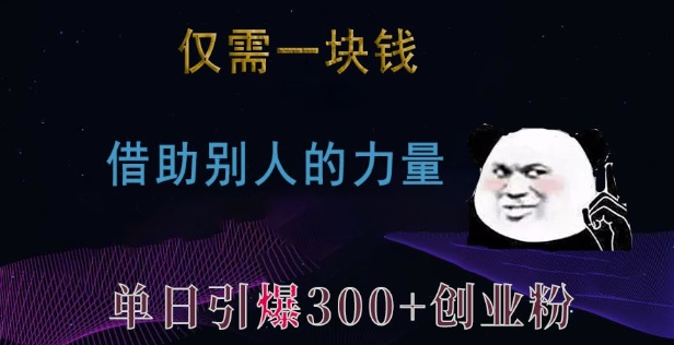 仅需一块钱，借助别人的力量，单日引爆300+创业粉、兼职粉【揭秘】-轻资本网