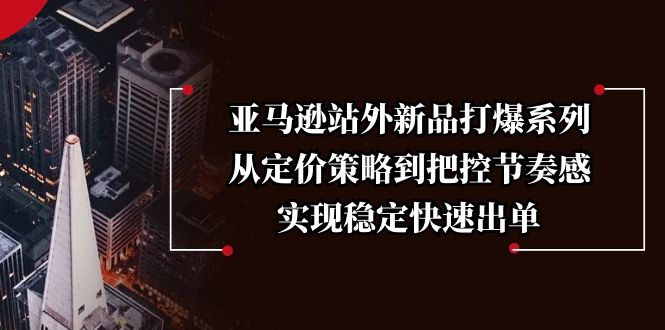 亚马逊站外新品打爆系列，从定价策略到把控节奏感，实现稳定快速出单-轻资本网