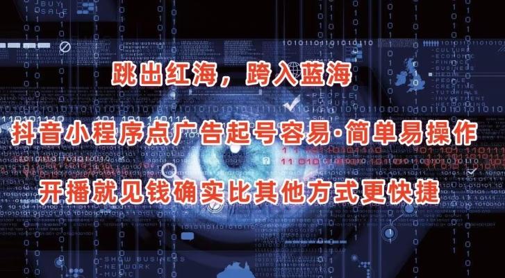 抖音小程序点广告项目，起号容易，简单易操作，开播就见有收益【揭秘】-轻资本网