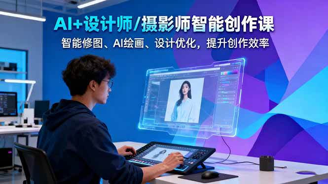 AI+设计师/摄影师智能创作课：智能修图、AI绘画、设计优化，提升创作效率-轻资本网