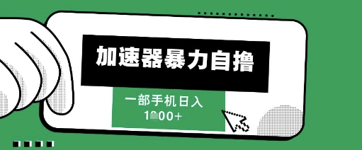 205新风口，加速器暴力自撸，单机日入1k+【揭秘】-轻资本网