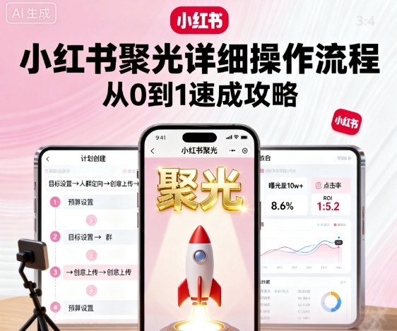 小红书聚光详细操作流程，小红书聚光从0到1速成攻略-轻资本网