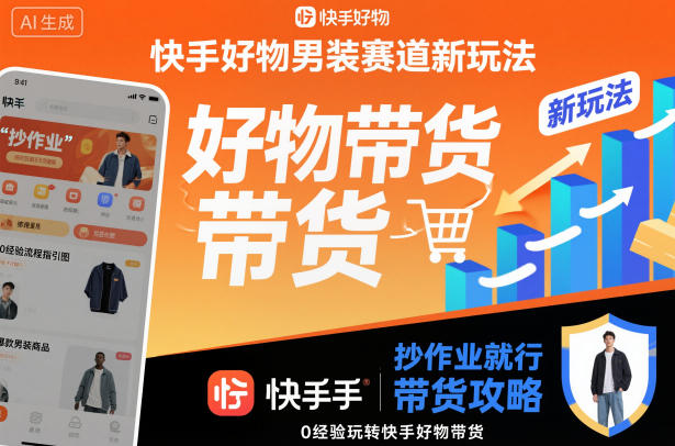 快手好物男装赛道新玩法，抄作业就行，0经验玩转快手好物带货-轻资本网