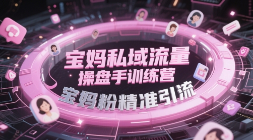 宝妈私域流量操盘手训练营，宝妈粉精准引流-轻资本网