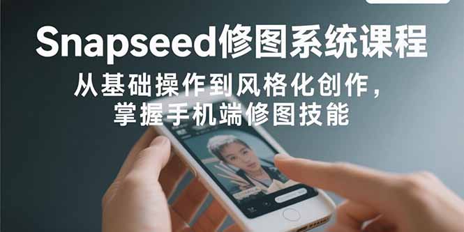 Snapseed修图系统课程：从基础操作到风格化创作，掌握手机端修图技能-轻资本网