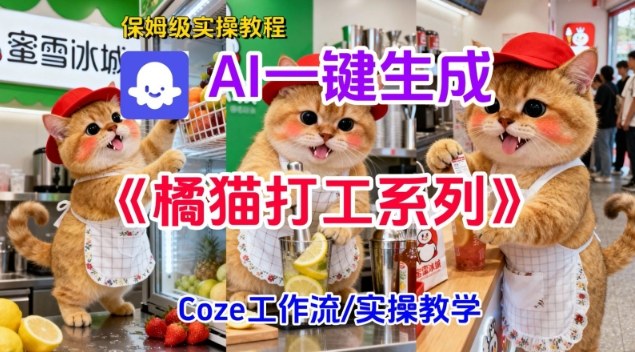Coze扣子工作流一键生成胖橘猫打工短视频，保姆级实操搭建教学-轻资本网