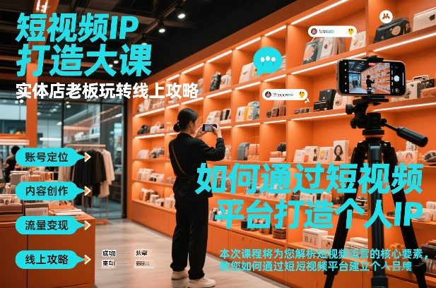 短视频ip打造大课，实体店老板玩转线上攻略-轻资本网