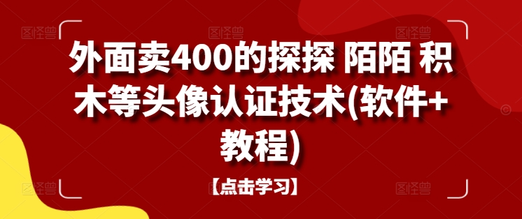 外面卖400的探探 陌陌 积木等头像认证技术(软件+教程)-轻资本网