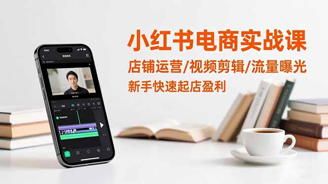 小红书电商实战课：店铺运营/视频剪辑/流量曝光，新手快速起店盈利-轻资本网