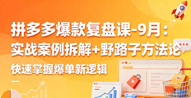 拼多多爆款复盘课-9月：实战案例拆解+野路子方法论，快速掌握爆单新逻辑-轻资本网