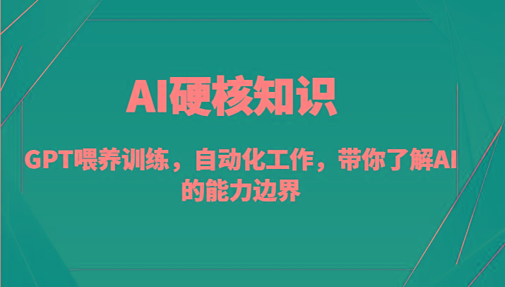 AI硬核知识-GPT喂养训练，自动化工作，带你了解AI的能力边界(10节课)-轻资本网