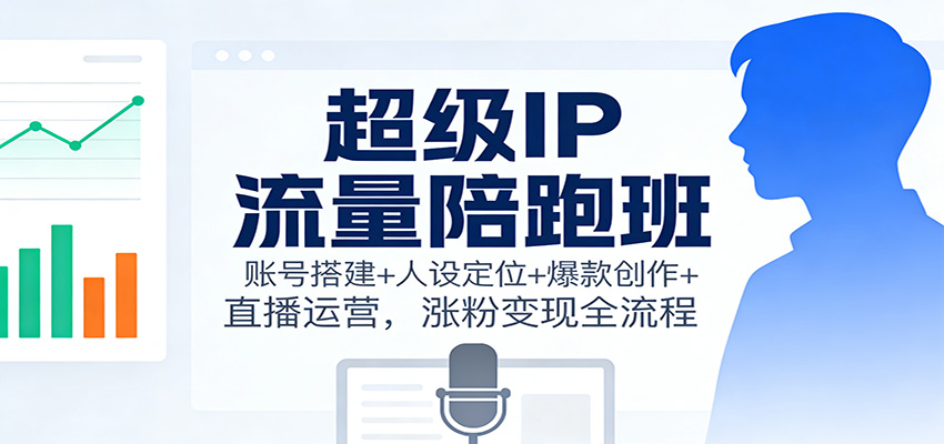 超级IP流量陪跑班：账号搭建+人设定位+爆款创作+直播运营，涨粉变现全流程-轻资本网