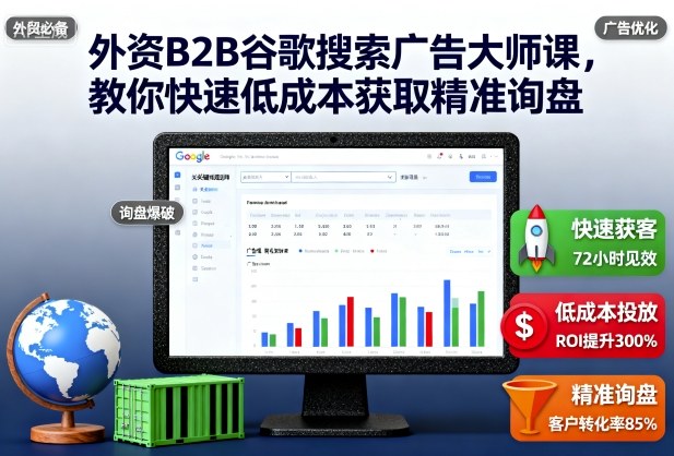 外资B2B谷歌搜索广告大师课，教你快速低成本获取精准询盘-轻资本网