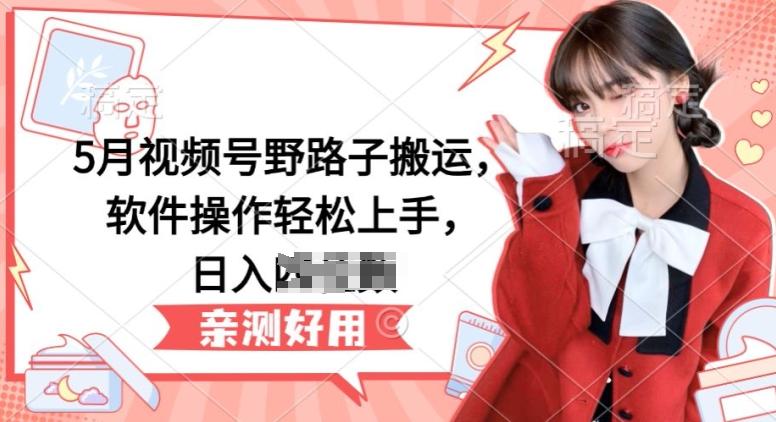5月视频号野路子搬运，软件操作轻松上手，日入三位数【揭秘】-轻资本网