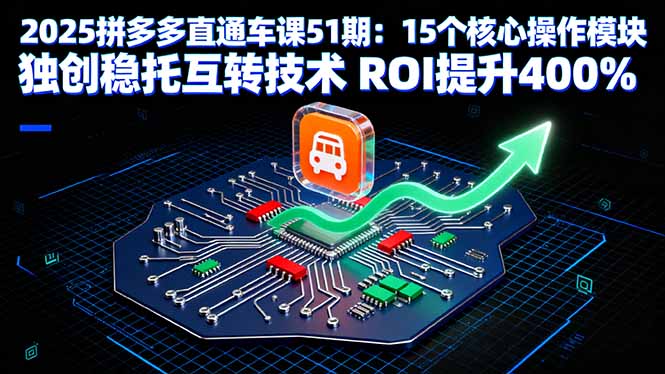 2025拼多多直通车课51期：15个核心操作模块 独创稳托互转技术 ROI提升400%-轻资本网
