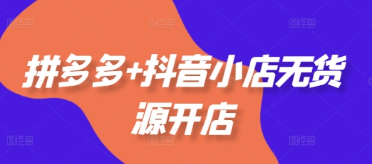 拼多多+抖音小店无货源开店，包括：选品、运营、基础、付费推广、爆款案例等(更新25年10月)-轻资本网