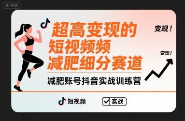 超高变现的短视频减肥细分赛道，减肥账号抖音实战训练营-轻资本网
